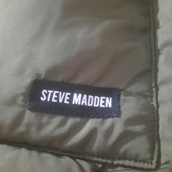 Steve Madden Womens Army Green Leopard Print Lining Pocket Scarf OS NWT - Picture 3 of 6